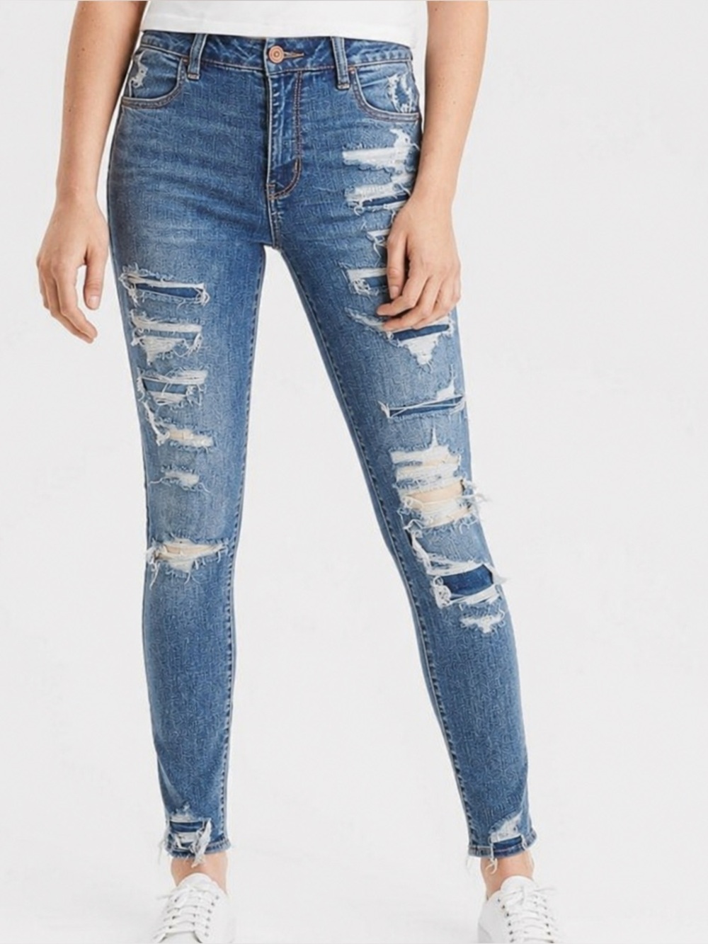 American Eagle Next Level Stretch High-Rise Ripped Jeans